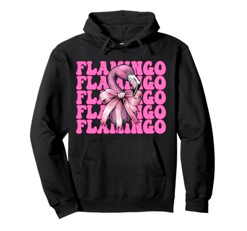 Flamingo Girl Mom Rosa Kokette Schleife Pullover Hoodie von Womens Pink Coquette Bow Flamingo Animal Gifts