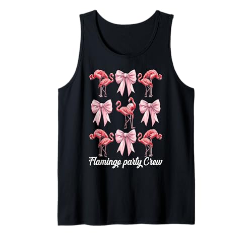 Flamingo Party Crew Girl Mom Rosa Kokette Schleife Tank Top Flamingo Party Crew Girl Mom Rosa Kokette Schleife Tank Top von Womens Pink Coquette Bow Flamingo Animal Gifts