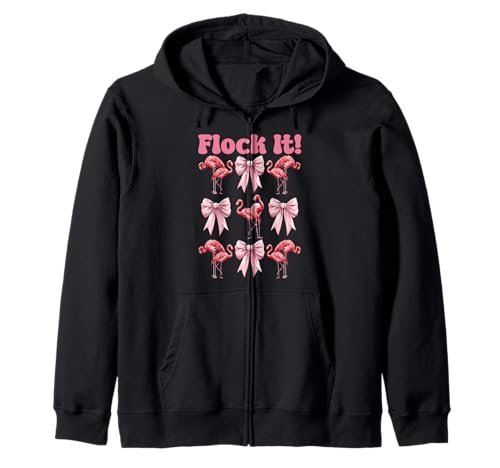 Flock It! Lustige Flamingo-Schleife für Mädchen, Mutter, Rosa Kapuzenjacke von Womens Pink Coquette Bow Flamingo Animal Gifts