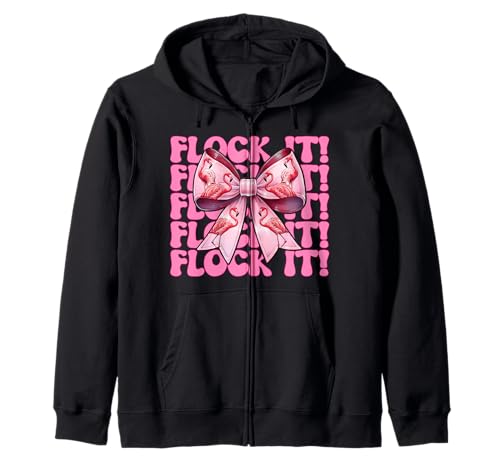 Flock It! Lustige Flamingo-Schleife für Mädchen, Mutter, Rosa Kapuzenjacke von Womens Pink Coquette Bow Flamingo Animal Gifts