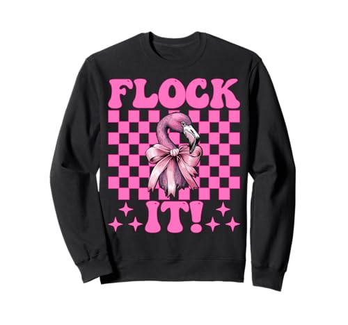 Flock It! Lustige Flamingo-Schleife für Mädchen, Mutter, Rosa Sweatshirt von Womens Pink Coquette Bow Flamingo Animal Gifts