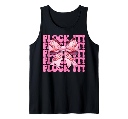 Flock It! Lustige Flamingo-Schleife für Mädchen, Mutter, Rosa Tank Top von Womens Pink Coquette Bow Flamingo Animal Gifts