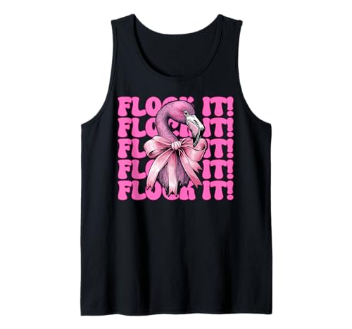 Flock It! Lustige Flamingo-Schleife für Mädchen, Mutter, Rosa Tank Top von Womens Pink Coquette Bow Flamingo Animal Gifts