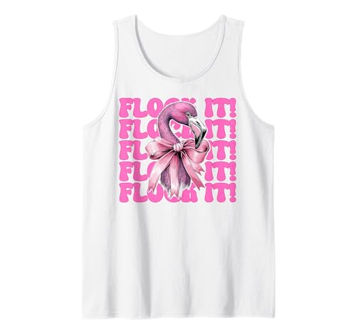 Flock It! Lustige Flamingo-Schleife für Mädchen, Mutter, Rosa Tank Top von Womens Pink Coquette Bow Flamingo Animal Gifts