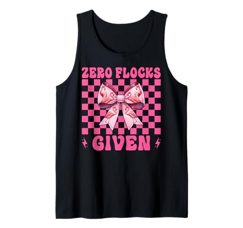 Lustiger Flamingo-Mädchen, Mama, rosa Kokette mit Schleife, Zero Flocks Given Tank Top von Womens Pink Coquette Bow Flamingo Animal Gifts