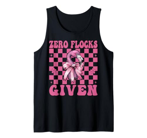 Lustiger Flamingo-Mädchen, Mama, rosa Kokette mit Schleife, Zero Flocks Given Tank Top von Womens Pink Coquette Bow Flamingo Animal Gifts