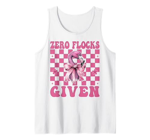Lustiger Flamingo-Mädchen, Mama, rosa Kokette mit Schleife, Zero Flocks Given Tank Top von Womens Pink Coquette Bow Flamingo Animal Gifts