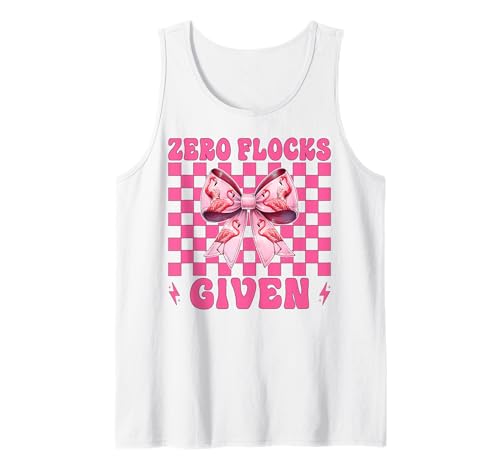 Lustiger Flamingo-Mädchen, Mama, rosa Kokette mit Schleife, Zero Flocks Given Tank Top von Womens Pink Coquette Bow Flamingo Animal Gifts
