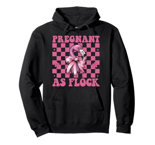 Lustiger Flamingo Schwangerschaft Mama Muttertag schwanger als Flock Pullover Hoodie von Womens Pink Coquette Bow Flamingo Animal Gifts