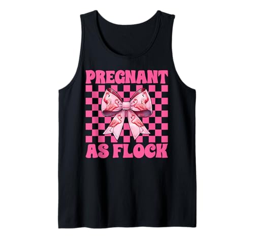 Lustiger Flamingo Schwangerschaft Mama Muttertag schwanger als Flock Tank Top von Womens Pink Coquette Bow Flamingo Animal Gifts