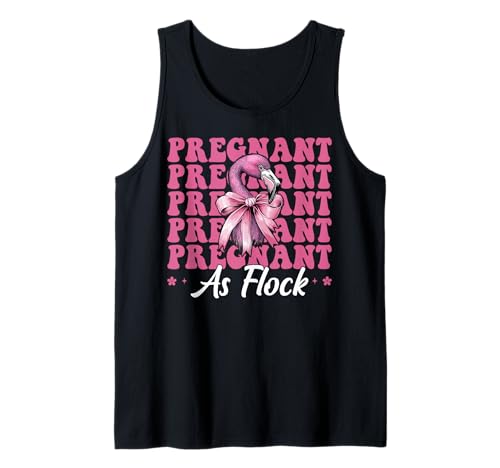 Lustiger Flamingo Schwangerschaft Mama Muttertag schwanger als Flock Tank Top von Womens Pink Coquette Bow Flamingo Animal Gifts