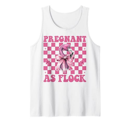 Lustiger Flamingo Schwangerschaft Mama Muttertag schwanger als Flock Tank Top von Womens Pink Coquette Bow Flamingo Animal Gifts
