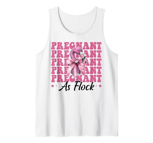 Lustiger Flamingo Schwangerschaft Mama Muttertag schwanger als Flock Tank Top von Womens Pink Coquette Bow Flamingo Animal Gifts