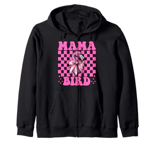 Mama Bird Flamingo Mama Muttertag Rosa Kokette Schleife Kapuzenjacke von Womens Pink Coquette Bow Flamingo Animal Gifts