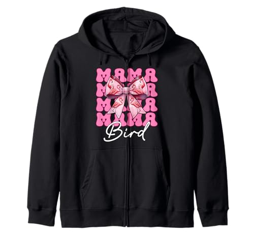 Mama Bird Flamingo Mama Muttertag Rosa Kokette Schleife Kapuzenjacke von Womens Pink Coquette Bow Flamingo Animal Gifts