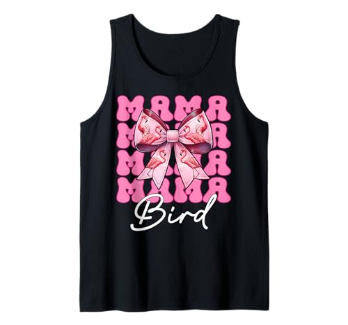 Mama Bird Flamingo Mama Muttertag Rosa Kokette Schleife Tank Top von Womens Pink Coquette Bow Flamingo Animal Gifts