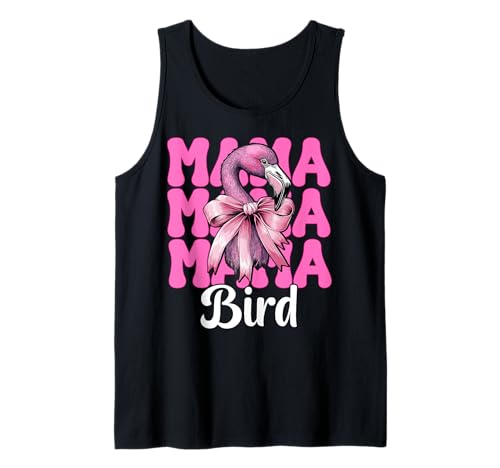 Mama Bird Flamingo Mama Muttertag Rosa Kokette Schleife Tank Top von Womens Pink Coquette Bow Flamingo Animal Gifts