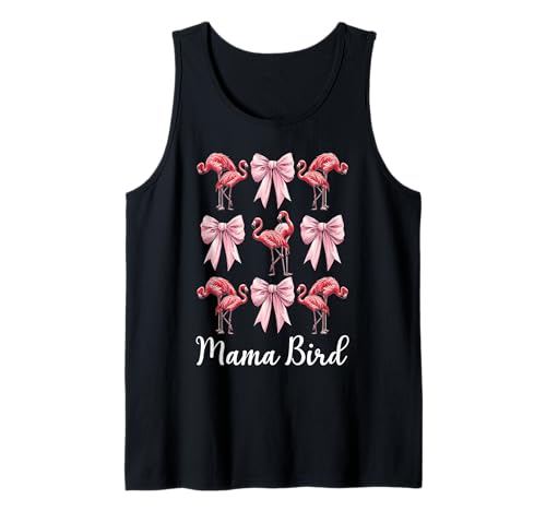 Mama Bird Flamingo Mama Muttertag Rosa Kokette Schleife Tank Top von Womens Pink Coquette Bow Flamingo Animal Gifts