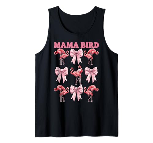 Mama Bird Flamingo Mama Muttertag Rosa Kokette Schleife Tank Top von Womens Pink Coquette Bow Flamingo Animal Gifts