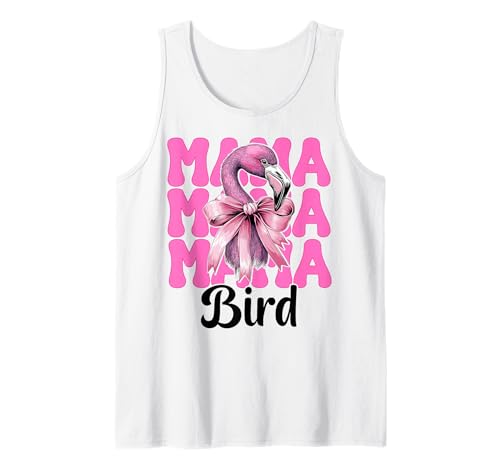 Mama Bird Flamingo Mama Muttertag Rosa Kokette Schleife Tank Top von Womens Pink Coquette Bow Flamingo Animal Gifts