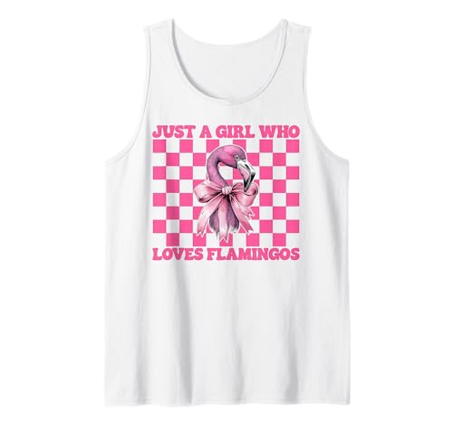 Nur EIN Mädchen, das Flamingos liebt Flamingo Girl Coquette Bow Tank Top von Womens Pink Coquette Bow Flamingo Animal Gifts