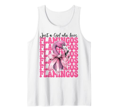 Nur EIN Mädchen, das Flamingos liebt Flamingo Girl Coquette Bow Tank Top von Womens Pink Coquette Bow Flamingo Animal Gifts