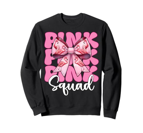 Pink Squad Flamingo Girl Mom Rosa Kokette Schleife Sweatshirt Pink Squad Flamingo Girl Mom Rosa Kokette Schleife Sweatshirt von Womens Pink Coquette Bow Flamingo Animal Gifts