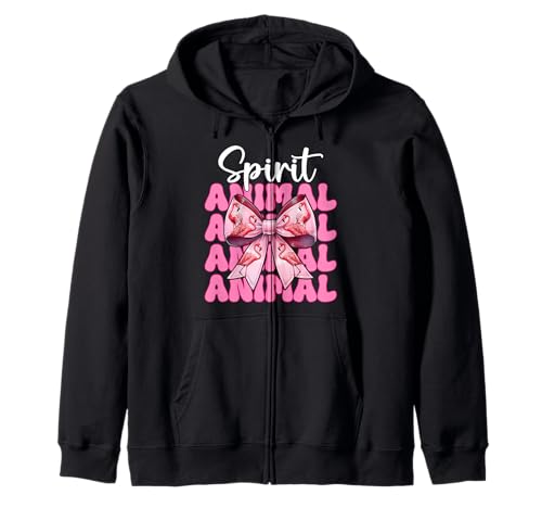 Spirit Animal Flamingo Girl Mom Rosa Kokette Schleife Kapuzenjacke von Womens Pink Coquette Bow Flamingo Animal Gifts