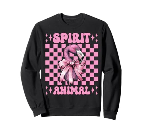 Spirit Animal Flamingo Girl Mom Rosa Kokette Schleife Sweatshirt von Womens Pink Coquette Bow Flamingo Animal Gifts