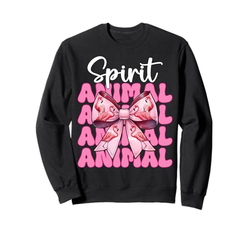 Spirit Animal Flamingo Girl Mom Rosa Kokette Schleife Sweatshirt von Womens Pink Coquette Bow Flamingo Animal Gifts