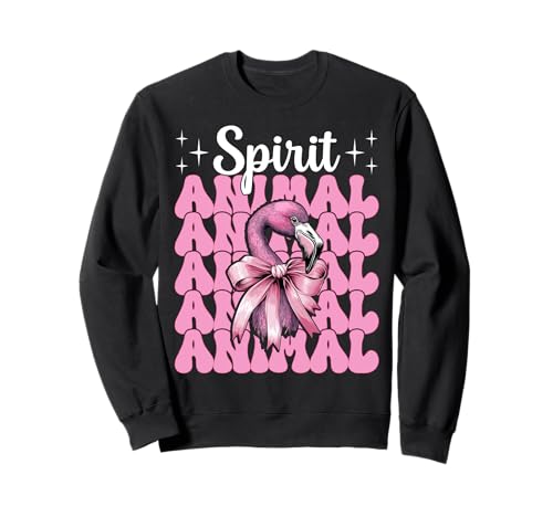 Spirit Animal Flamingo Girl Mom Rosa Kokette Schleife Sweatshirt von Womens Pink Coquette Bow Flamingo Animal Gifts