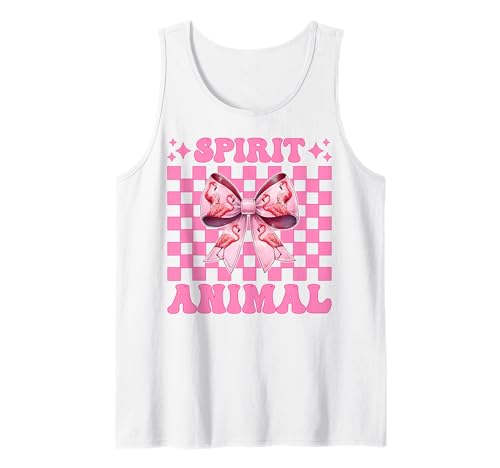 Spirit Animal Flamingo Girl Mom Rosa Kokette Schleife Tank Top von Womens Pink Coquette Bow Flamingo Animal Gifts