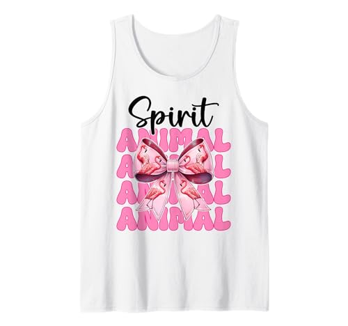 Spirit Animal Flamingo Girl Mom Rosa Kokette Schleife Tank Top von Womens Pink Coquette Bow Flamingo Animal Gifts