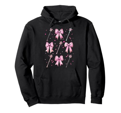 Flöteninstrument Flutist Girl Kokette Bogen Rosa Mama Pullover Hoodie Flöteninstrument Flutist Girl Kokette Bogen Rosa Mama Pullover Hoodie von Womens Pink Coquette Bow Flute Instrument Gifts