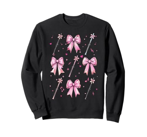 Flöteninstrument Flutist Girl Kokette Bogen Rosa Mama Sweatshirt Flöteninstrument Flutist Girl Kokette Bogen Rosa Mama Sweatshirt von Womens Pink Coquette Bow Flute Instrument Gifts