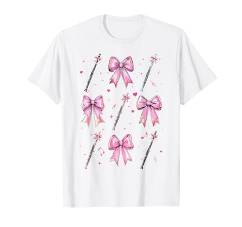 Flöteninstrument Flutist Girl Kokette Bogen Rosa Mama T-Shirt Flöteninstrument Flutist Girl Kokette Bogen Rosa Mama T-Shirt von Womens Pink Coquette Bow Flute Instrument Gifts