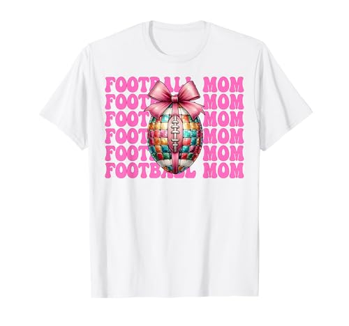Fußball Mama Muttertag Rosa Kokette Schleife T-Shirt Fußball Mama Muttertag Rosa Kokette Schleife T-Shirt von Womens Pink Coquette Bow Football Player Gifts