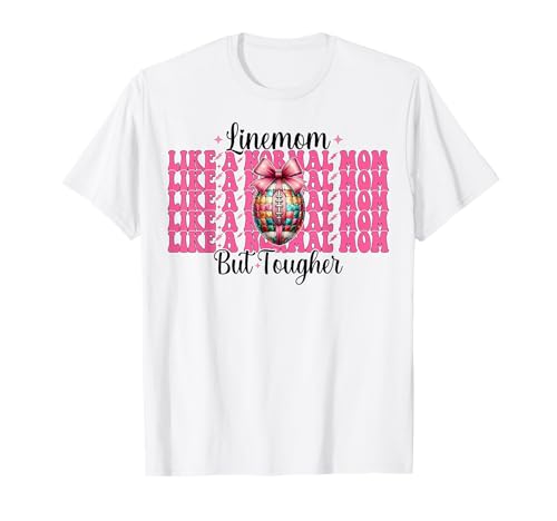 Linemom Like A Normal Mom Fußball Mama Muttertag T-Shirt Linemom Like A Normal Mom Fußball Mama Muttertag T-Shirt von Womens Pink Coquette Bow Football Player Gifts