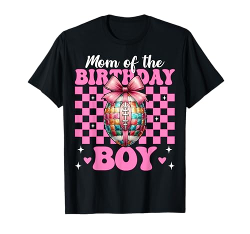 Mama des Geburtstagskindes Football Mama Mama Pink Coquette Bow T-Shirt Mama des Geburtstagskindes Football Mama Mama Pink Coquette Bow T-Shirt von Womens Pink Coquette Bow Football Player Gifts