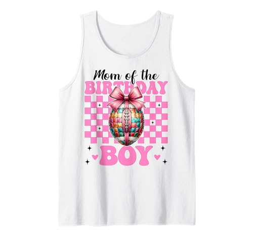 Mama des Geburtstagskindes Football Mama Mama Pink Coquette Bow Tank Top Mama des Geburtstagskindes Football Mama Mama Pink Coquette Bow Tank Top von Womens Pink Coquette Bow Football Player Gifts