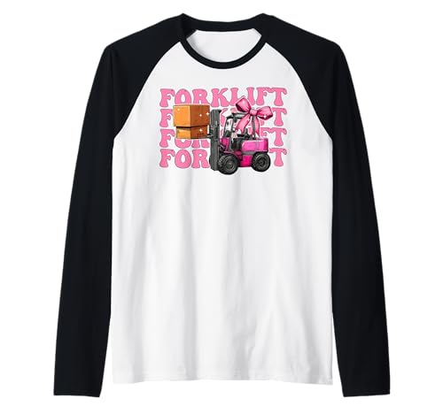 Coquette Bow Gabelstapler Operator Gabelstapler Fahrer Mädchen Mama Rosa Raglan von Womens Pink Coquette Bow Forklift Operator Gifts