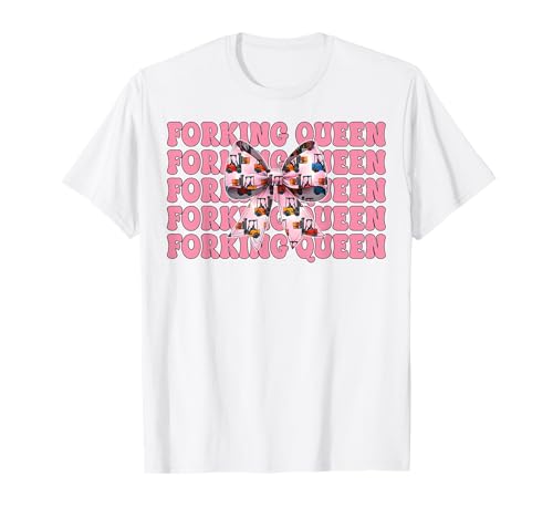 Forking Queen Gabelstaplerfahrer Gabelstaplerfahrer Mädchen Mama T-Shirt von Womens Pink Coquette Bow Forklift Operator Gifts