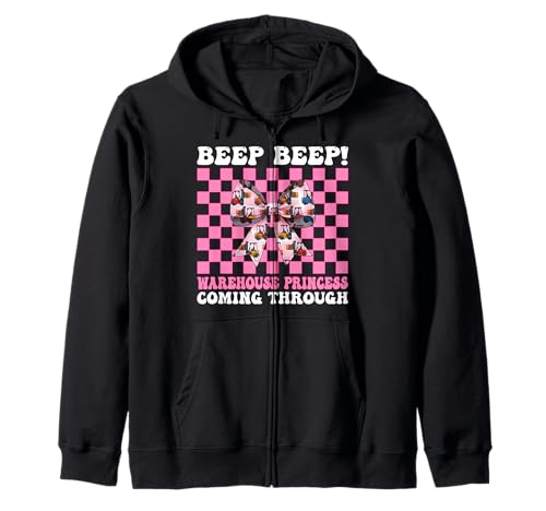 Gabelstapler Operator Girl Warehouse Princess Coming Through Kapuzenjacke von Womens Pink Coquette Bow Forklift Operator Gifts