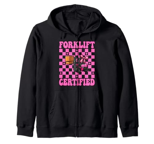 Gabelstapler zertifizierter Gabelstaplerfahrer Gabelstaplerfahrer Mädchen Kapuzenjacke von Womens Pink Coquette Bow Forklift Operator Gifts