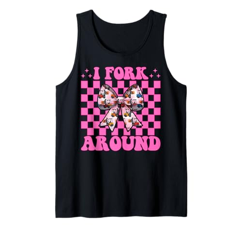 I Fork Around Gabelstapler Bediener Gabelstapler Fahrer Mädchen Mama Tank Top von Womens Pink Coquette Bow Forklift Operator Gifts