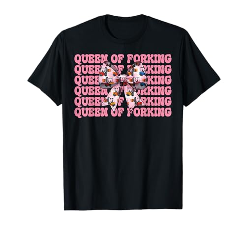 Queen of Forking Gabelstapler Bediener Gabelstapler Fahrer Mädchen Mama T-Shirt von Womens Pink Coquette Bow Forklift Operator Gifts