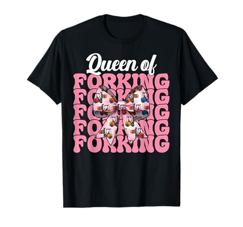 Queen of Forking Gabelstapler Bediener Gabelstapler Fahrer Mädchen Mama T-Shirt von Womens Pink Coquette Bow Forklift Operator Gifts