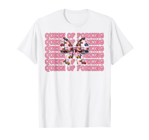 Queen of Forking Gabelstapler Bediener Gabelstapler Fahrer Mädchen Mama T-Shirt von Womens Pink Coquette Bow Forklift Operator Gifts