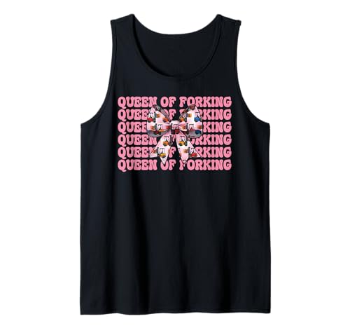 Queen of Forking Gabelstapler Bediener Gabelstapler Fahrer Mädchen Mama Tank Top von Womens Pink Coquette Bow Forklift Operator Gifts