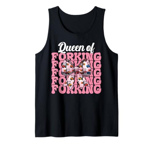Queen of Forking Gabelstapler Bediener Gabelstapler Fahrer Mädchen Mama Tank Top von Womens Pink Coquette Bow Forklift Operator Gifts